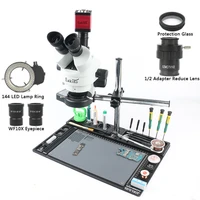 13mp hdmi vga microscope camera 7 90x 12 lens adapter simul focal trinocular stereo microscope for phone pcb soldering repair