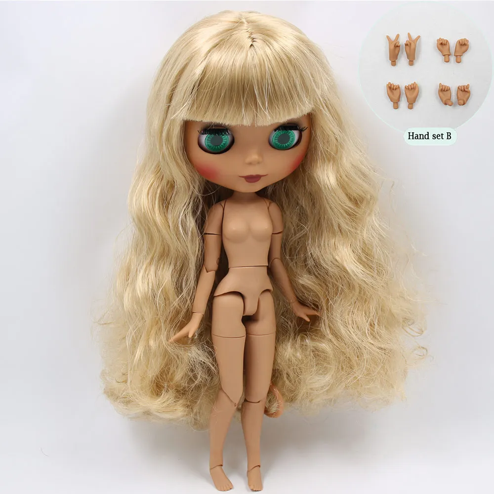 Ледяная Обнаженная кукла Blyth No. BL3157 Flaxen hair 1/6 bjd, pullip, licca, jerryberry - Цвет: B doll with hand AB