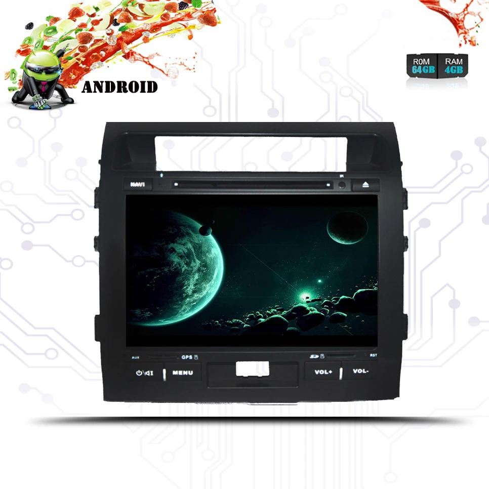 Авторадио 4 Гб ОЗУ + 64 ПЗУ Android 9 0 автомобильный dvd плеер подходит для toyota land cruiser lc200
