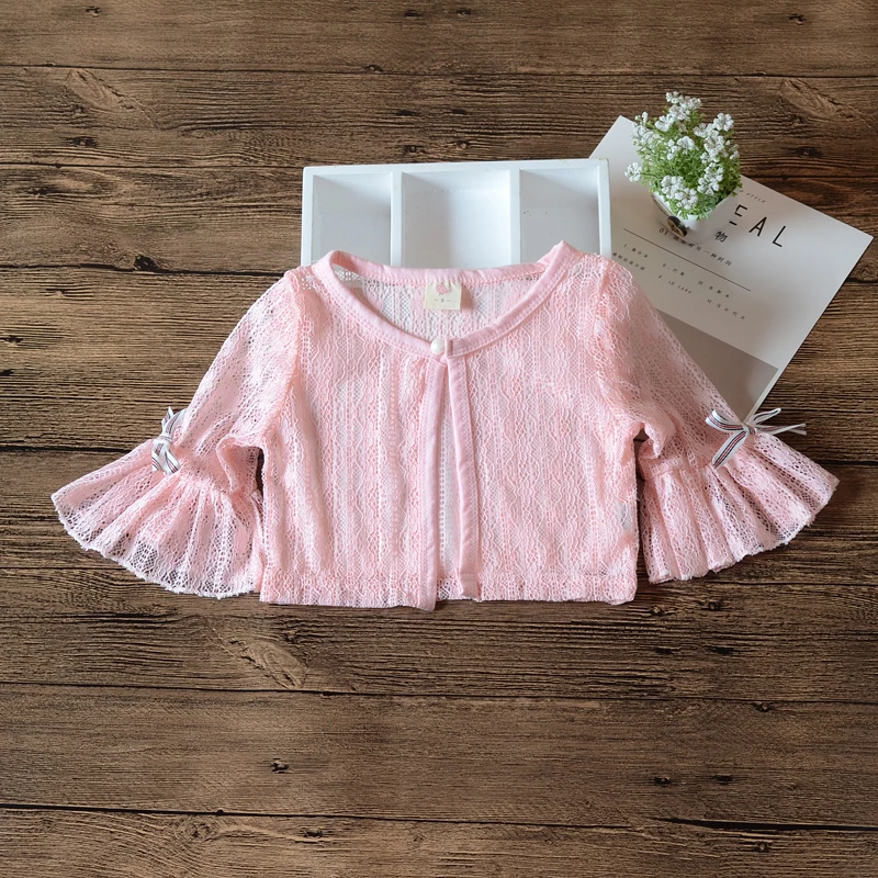 Белая куртка с рукавом 3/4 для маленьких девочек кардиган Пляжная верхняя одежда