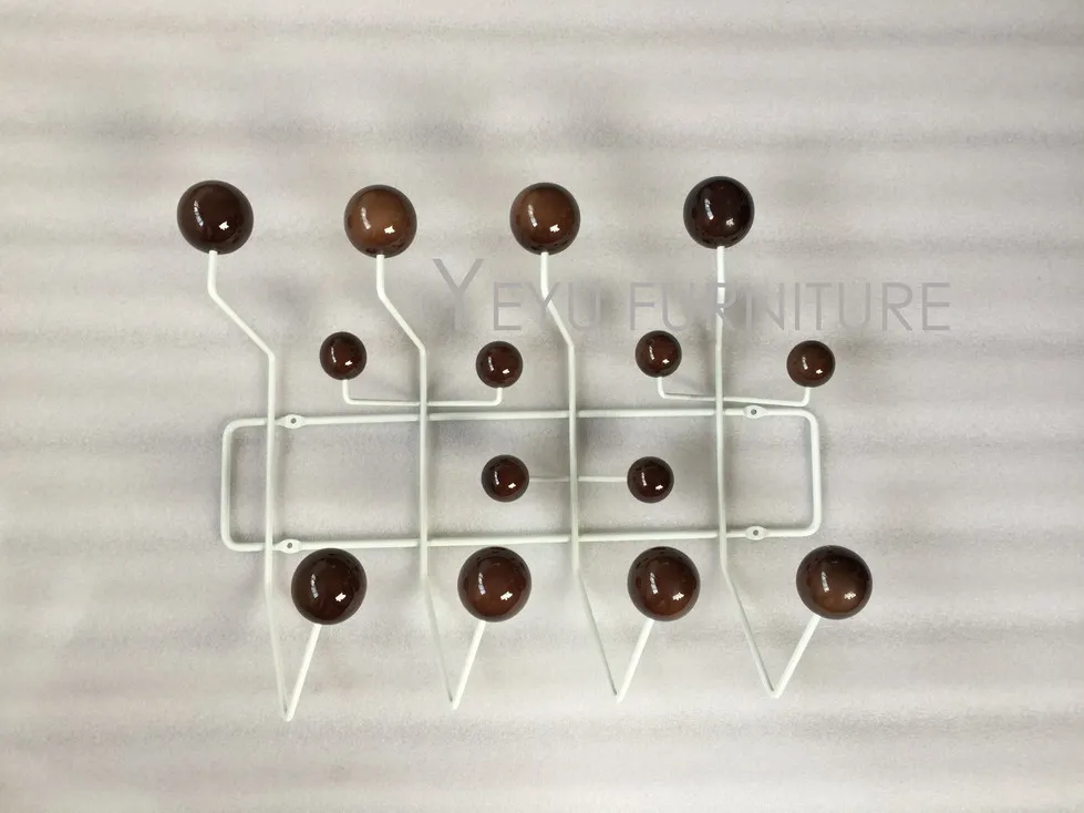 White Wire Walnut Ba Многоцветный Eeammes повесить его все стойки вешалка крючок вешалки для пальто шаровая вешалка все - Цвет: White Wire Walnut Ba