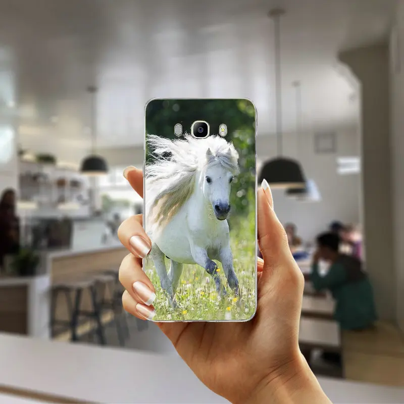 Силуэт лошади на горном мягкие ТПУ чехлы накладки для samsung Galaxy Note 2 3 4 5 8 S2 S3 S4 S5 мини
