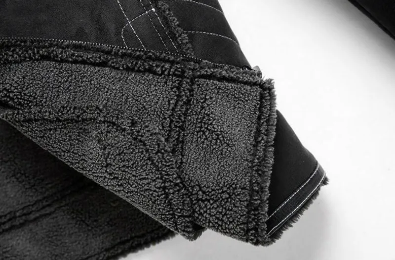 Размера плюс 5XL замшевая куртка Для мужчин толстые Меховая подкладка теплая с отложным воротником на молнии, лаконично выглядящие Искусственная кожа пальто Высокое качество Повседневное; сезон весна-осень