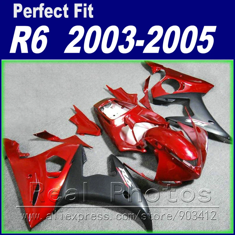 Совершенно новые детали мотоцикла для YAMAHA R6 обтекатель комплект 2003 2004 2005 Красный