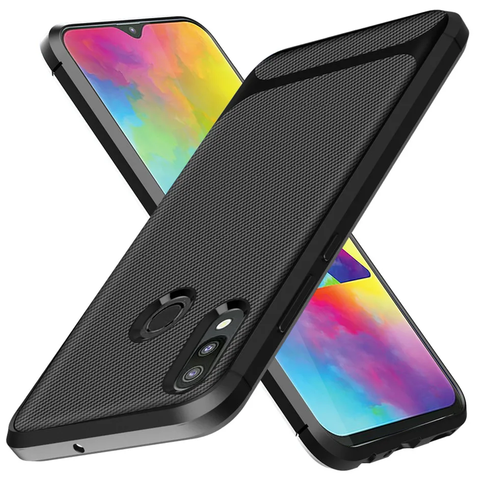 Тонкий силиконовый чехол из углеродного волокна для Samsung Galaxy M20 чехлы телефонов