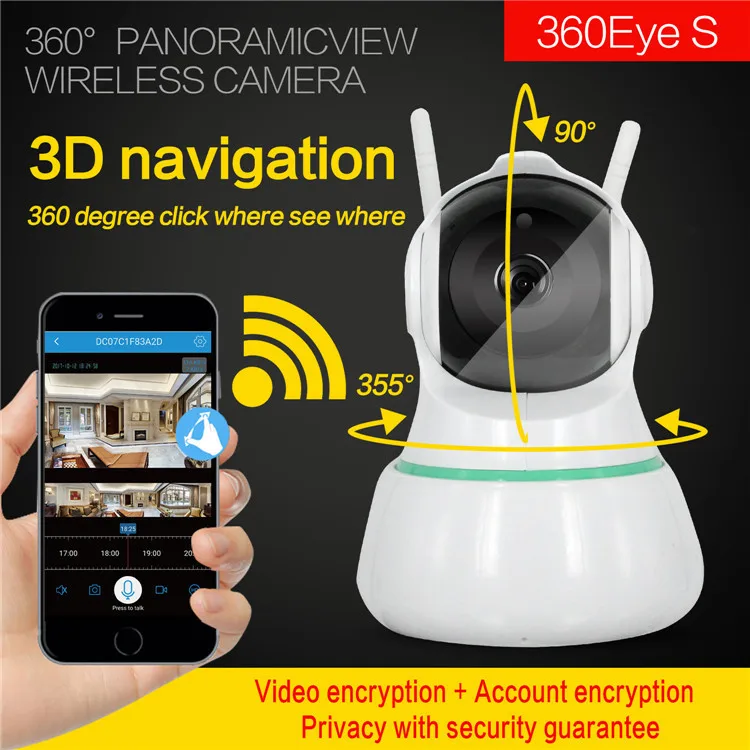 DAGRO 2 мегапикселя робот Беспроводной Крытый Hd 1080 P Fisheye Ip Камера|Камеры