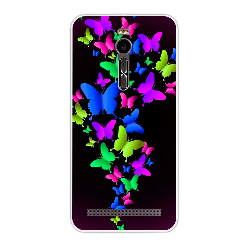 Силиконовый чехол для Asus Zenfone 2 ZE551ML бабочка задняя крышка Funda ZE550ML Ze551ml прозрачный