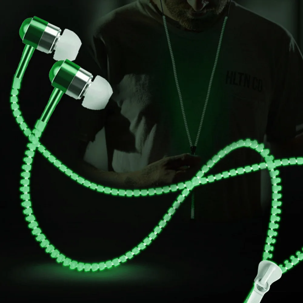 Великолепные наушники на молнии со светящимся светом 1 2 м стерео светящиеся с