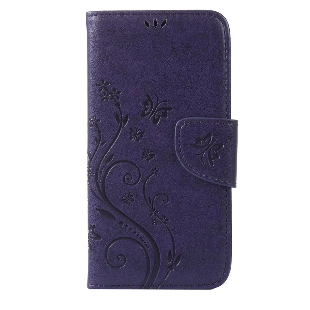 purple Кожаный чехол-книжка с бабочкой и цветами, чехол для телефона lenovo A536 A319 S90 S850 P70, мягкий чехол - Цвет: purple