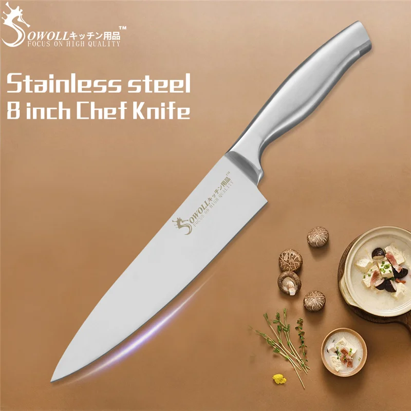 SOWOLL набор кухонных ножей 6 шт. набор фруктовых ножей Santoku для нарезки хлеба ножи шеф-повара острый нож из нержавеющей стали инструменты для приготовления пищи
