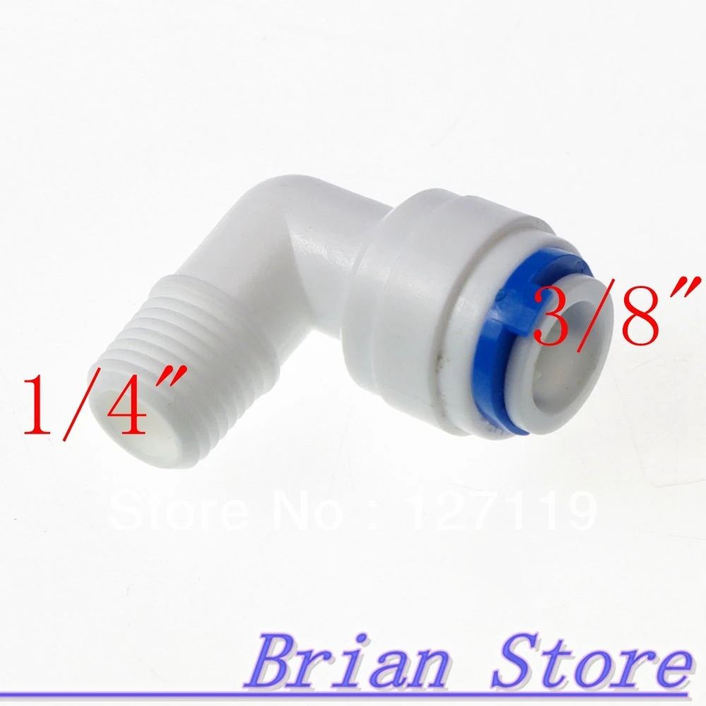 

3/8" OD Hose Connection 1/4" BSP Elbow Male Quick Connector RO Water Reverse Osmosis Aquarium System connector fitting