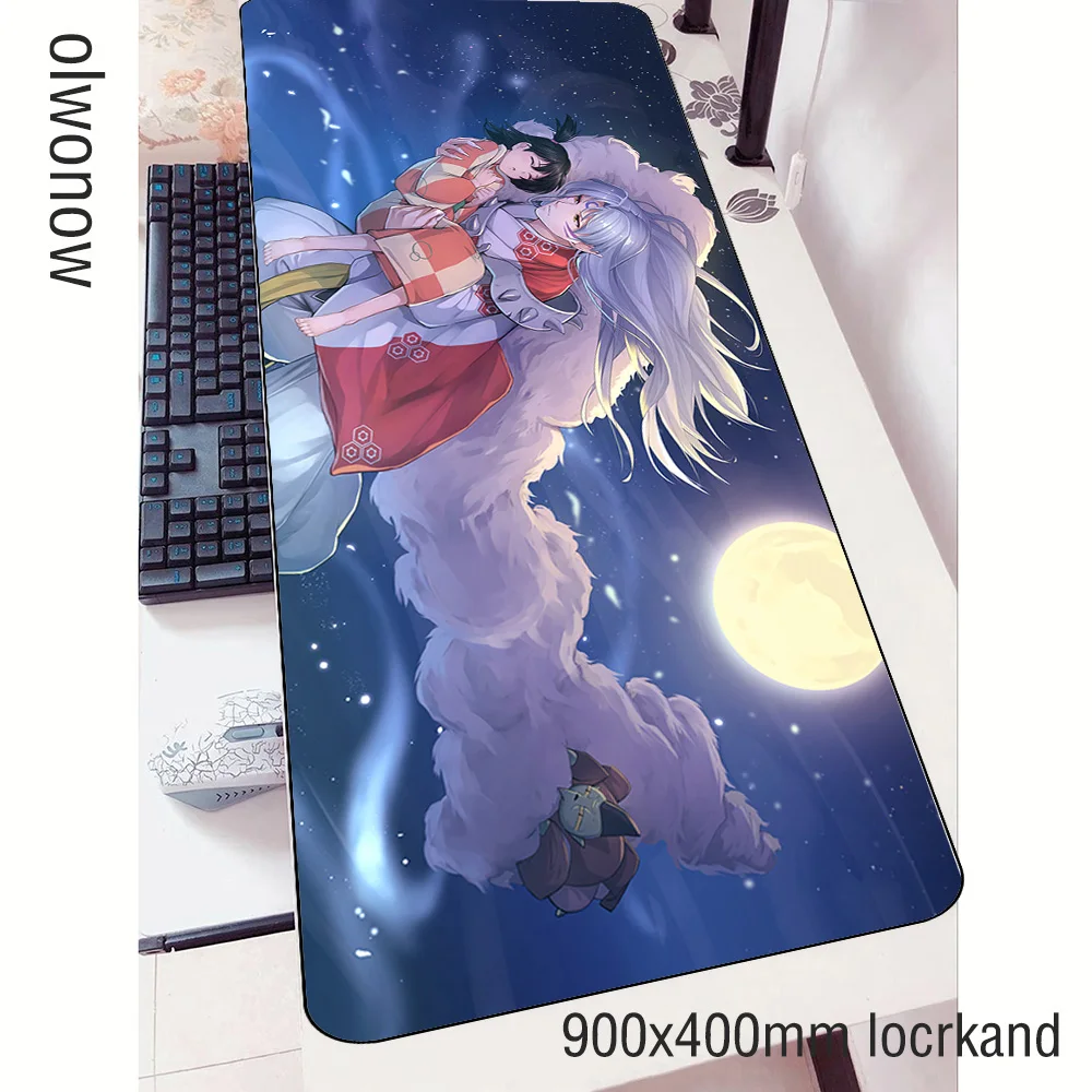 Игровой коврик для мыши inuyasha большой 90x40 см ноутбука игровой с HD печатью коврики