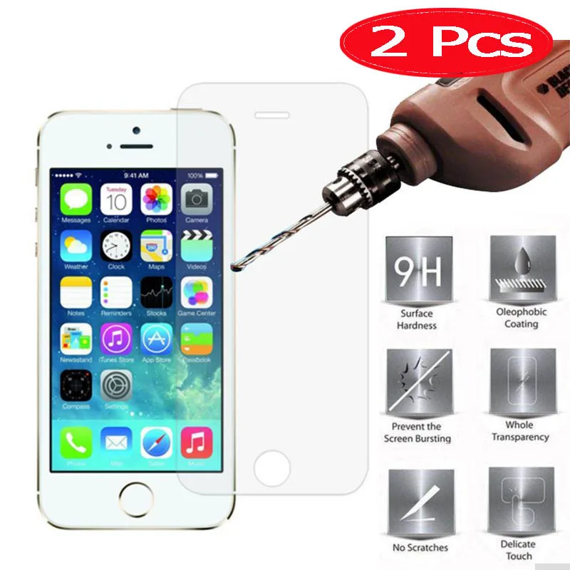 2 шт MRGO закаленное стекло для iPhone 5S 5 на экран Защитная пленка для телефона для Apple SE iPhone на стекло закаленное