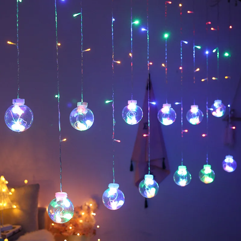 

Led Wishing Ball Light String Wholesale 220V Plug-in Curtain Light Background Decoration Wedding Decorations Party Decorations