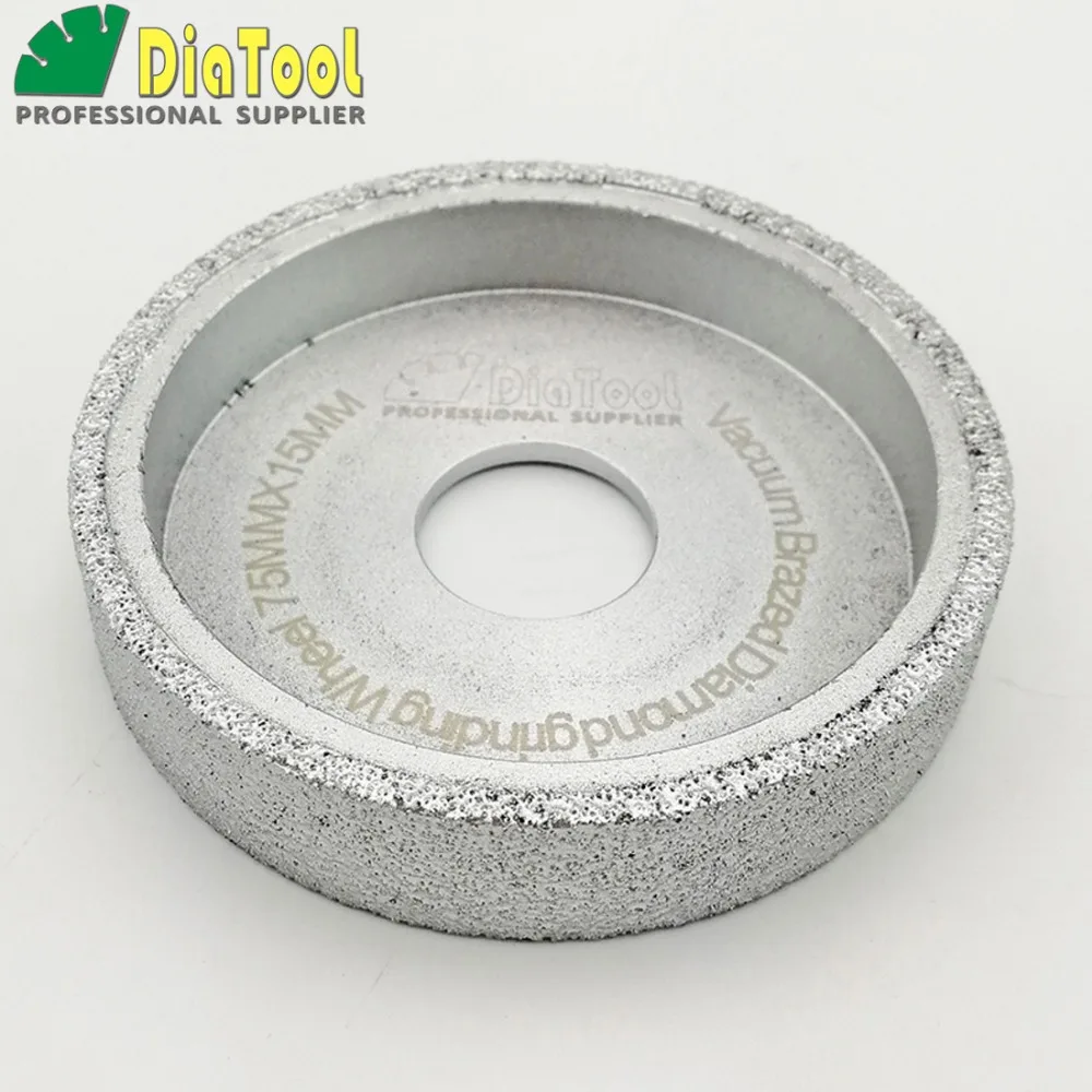 DIATOOL Dia75mmX15mm вакуумная пайка Алмазный плоский шлифовальный диск колесо профиля для камень, искусственный камень, церемониальный стеклянный бетон