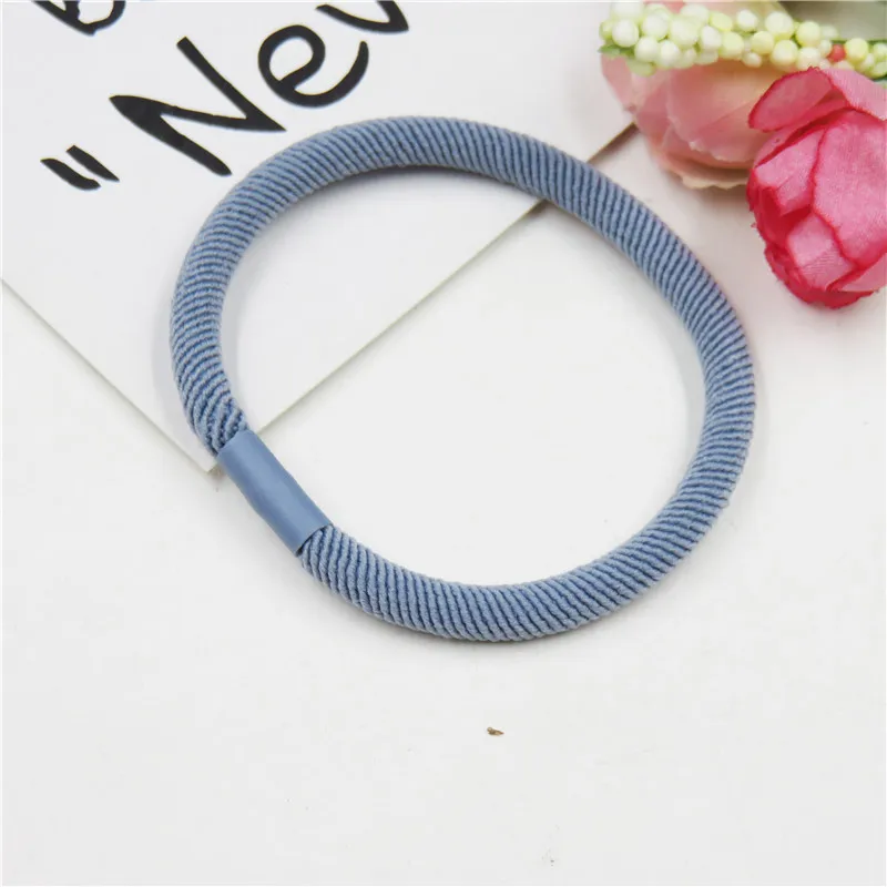 Sky Blue 12 шт./лот, простые, 6 цветов, эластичные резинки для волос для девочек, богемный головной убор, резинки для волос, корейский бант, Детские аксессуары для волос для женщин, Новинка - Цвет: Sky Blue