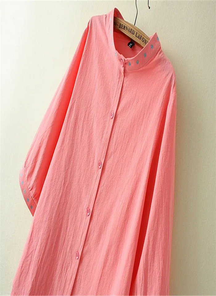 

Plus size blusas spring and summer white long clothes womens loose tops thin 3/4 sleeve collar shirt cardigan 4XL 3XL