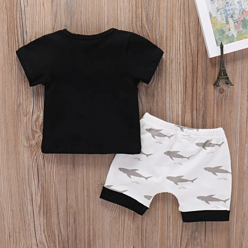 Newborn Clothing Set Casual Baby Kids Summer Short Sleeve Sports Tshirt Shorts Infant Clothes 6-24 Month | Детская одежда и обувь