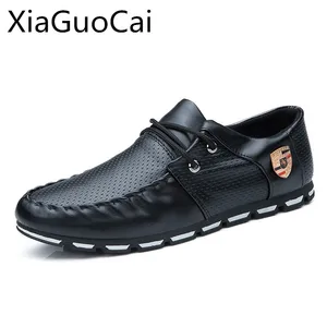 Мужские кожаные туфли XiaGuoCai, Белые Повседневные водонепроницаемые осенние туфли на плоской резиновой подошве, модель X1414 35, 2017