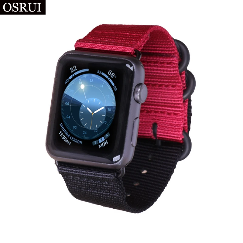 Ремешок для Apple watch band 4 44 мм 40 спортивный тканый нейлоновый браслет correa 42 38 Iwatch 3 2 1