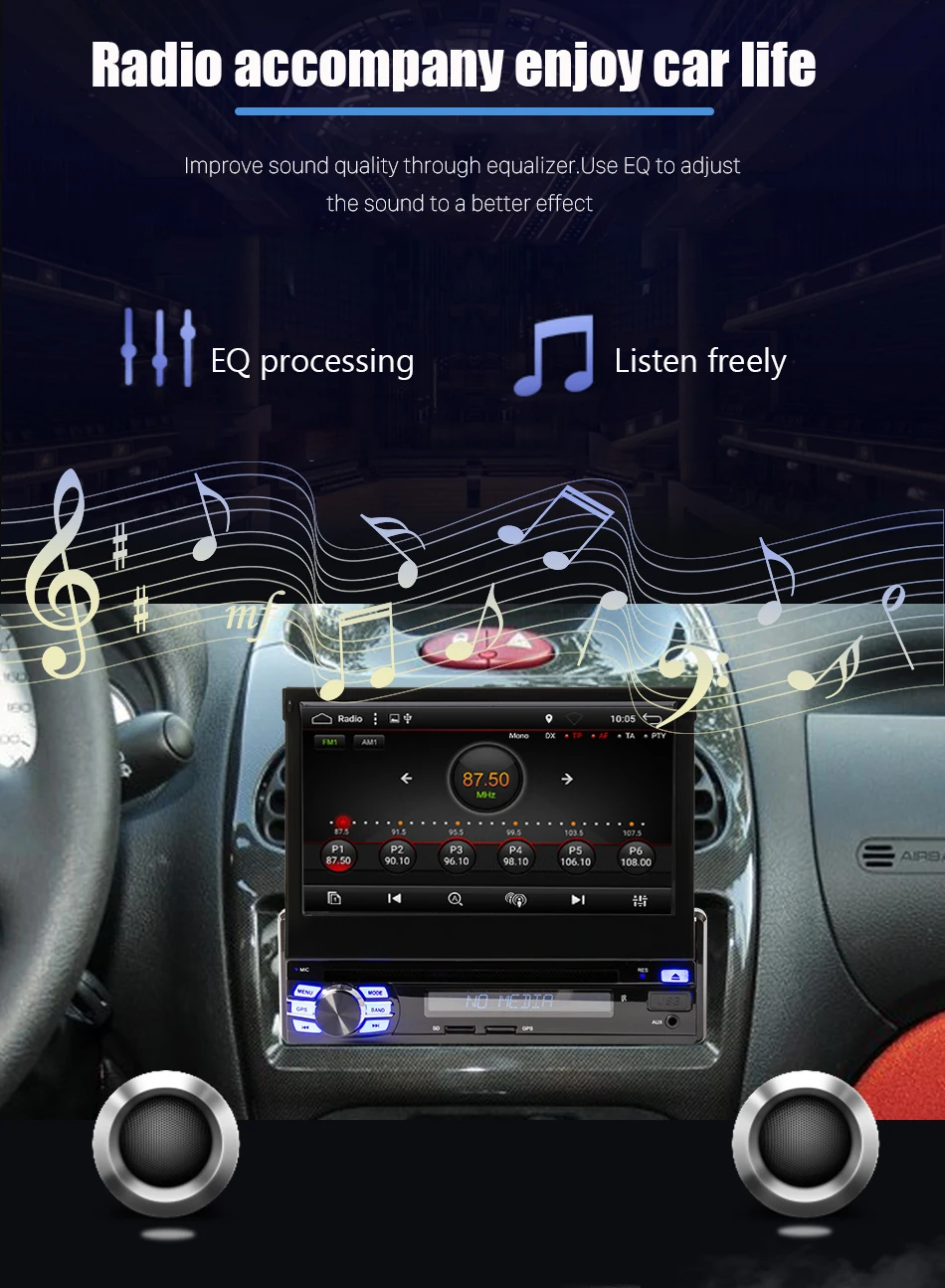 Eunavi 2G ram одиночный 1 Din " Android 8,1 автомобильный dvd-плеер gps Радио стерео Универсальный 1024*600 Hd головное устройство с Wifi сенсорным экраном