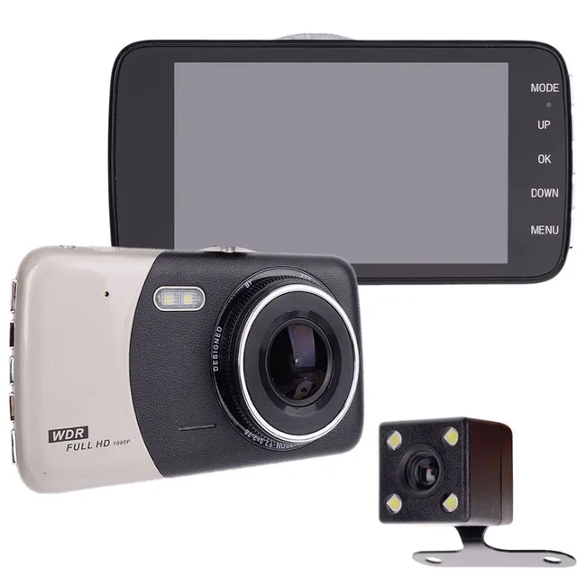 Автомобильный видеорегистратор с двумя объективами X600 WDR Full HD 1080 P, Автомобильный видеорегистратор, видеорегистратор, 4,0 дюймов, TFT, авто видео регистратор, 170 градусов, широкий обзор