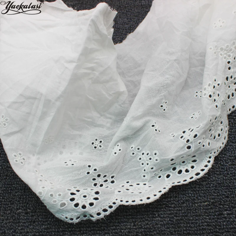 YACKALASI 100% хлопок вышитая кружевная лента швейцарская хлопковая вуаль швейная