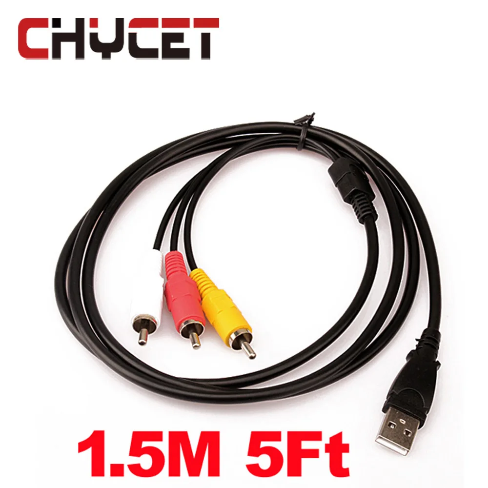 Chycet USB 1 5 A папа к 3 RCA композитный аудио видео AV конвертер адаптер кабель DVR