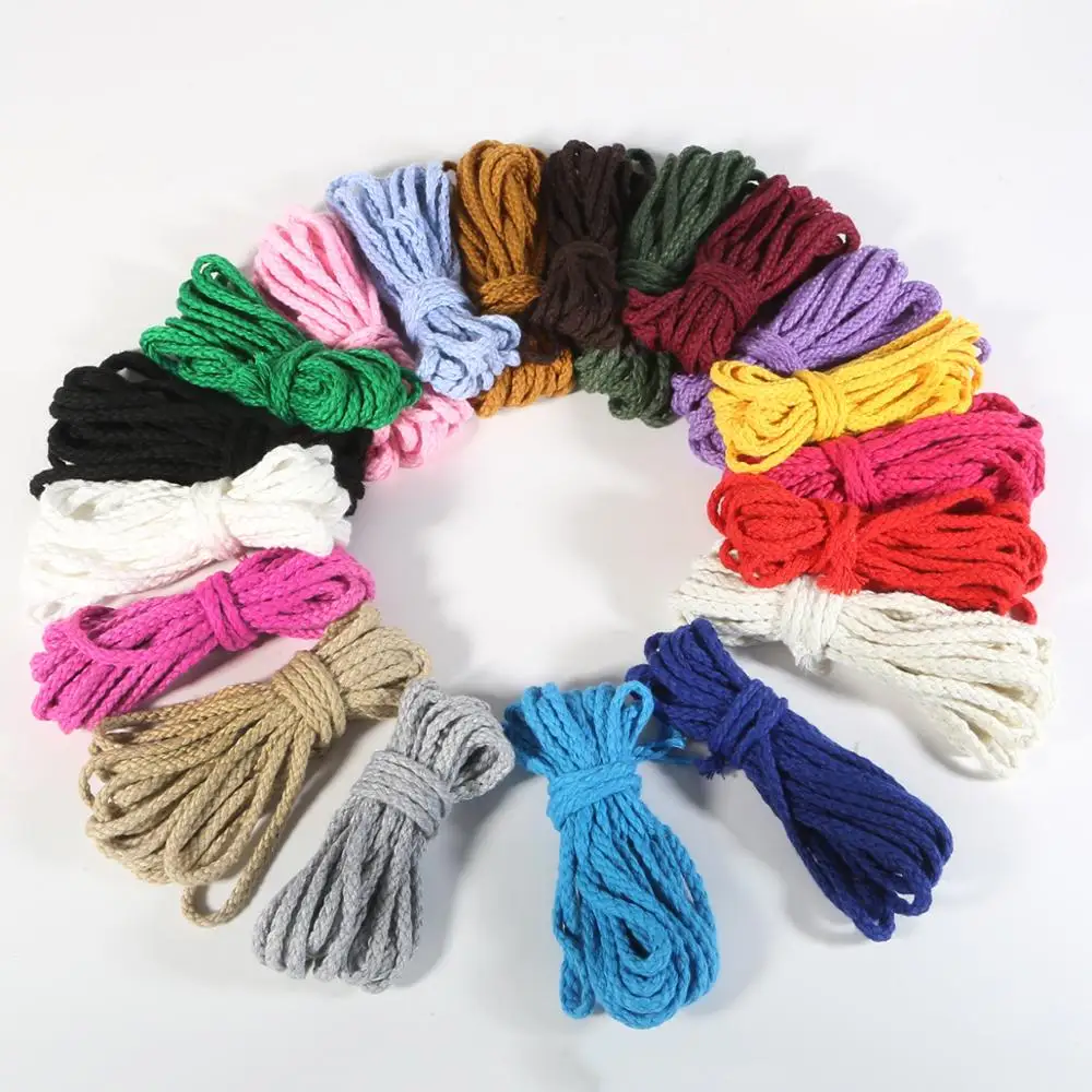 5yards 6mm Cotton Rope Craft Decorative Twisted Cord Handmade Decor Sewing DIY Gift Packing Bouquet Thread | Дом и сад