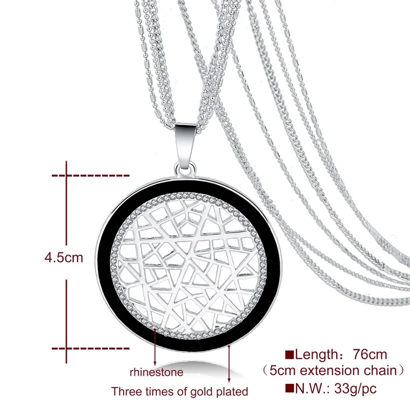 TOUCHEART этническое длинное женское ожерелье золотого цвета круглые Кристальные