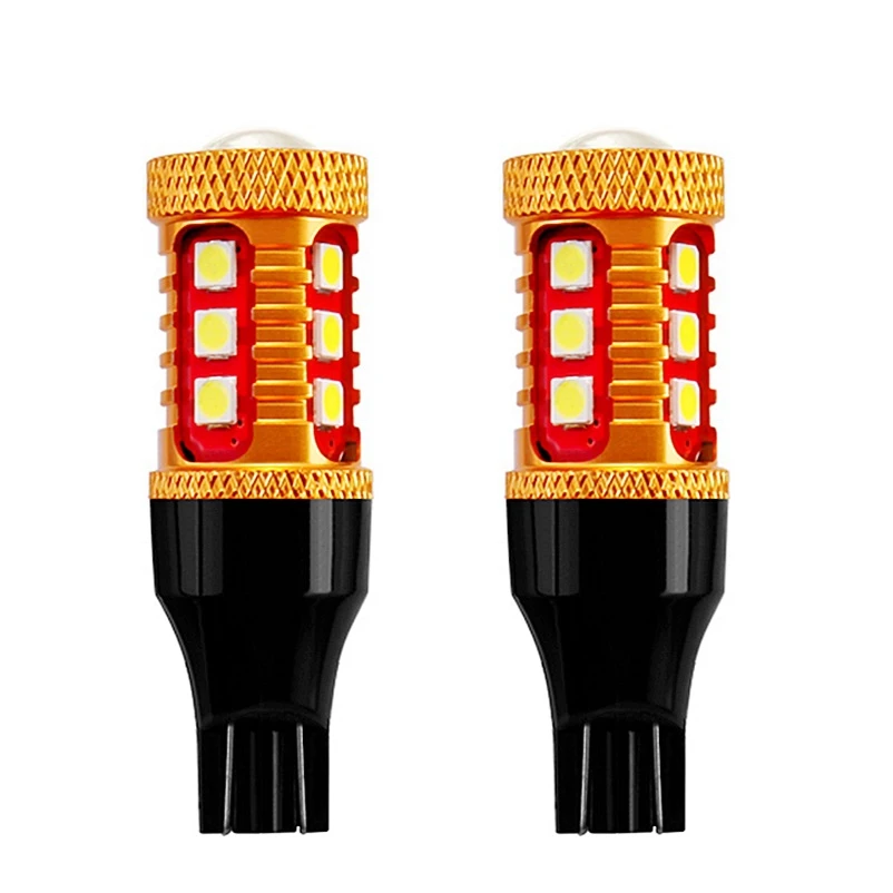 2 шт. T15 921 W16W WY16W 1000Lm 3030 светодиодный автомобильный дополнительный стоп-сигнал, задний светильник, сигнал поворота для автомобиля, белый, красный, желтый, янтарный