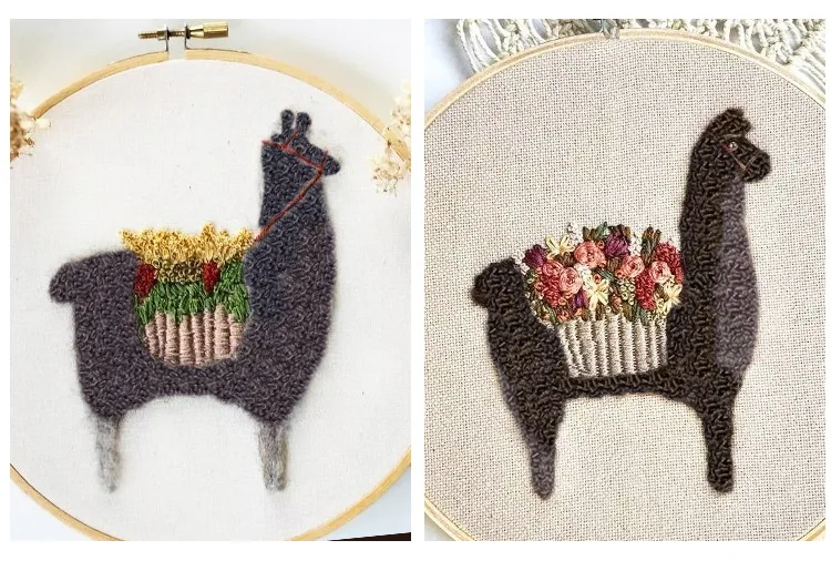 Embroidery Diy Handmade Kits Animal 3d Ribbon Embroidery Handmade Embroidery Flower Embroidery Applique Cross Stitch Ribbon