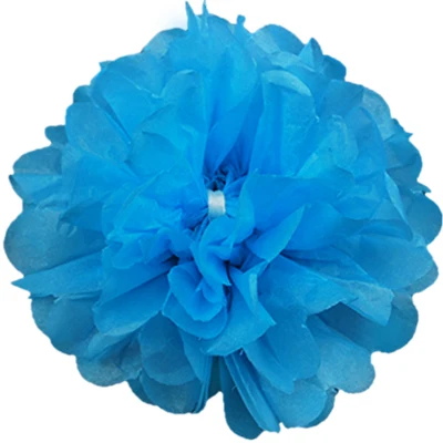Sky blue 13 см тканевые помпоны бумажные Цветочные шары для дня рождения, вечеринки, свадьбы, украшения для детского душа, украшения для свадебного праздника - Цвет: Sky blue
