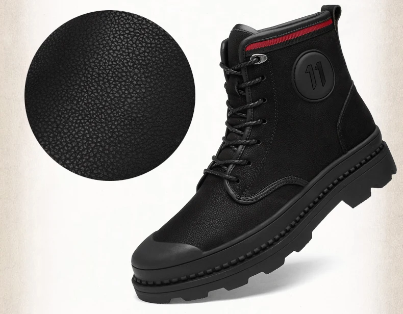 OZERSK New Hot Sale Men Work Shoes Autumn Genuine Leather Lace Up Boots Vintage Style Men Ankle Boots Luxury Casual Boots