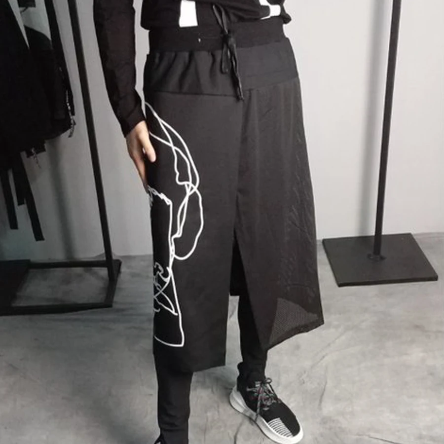 Брюки кюлоты в стиле панк мужские брюки Kilt модные уличные спортивные штаны для