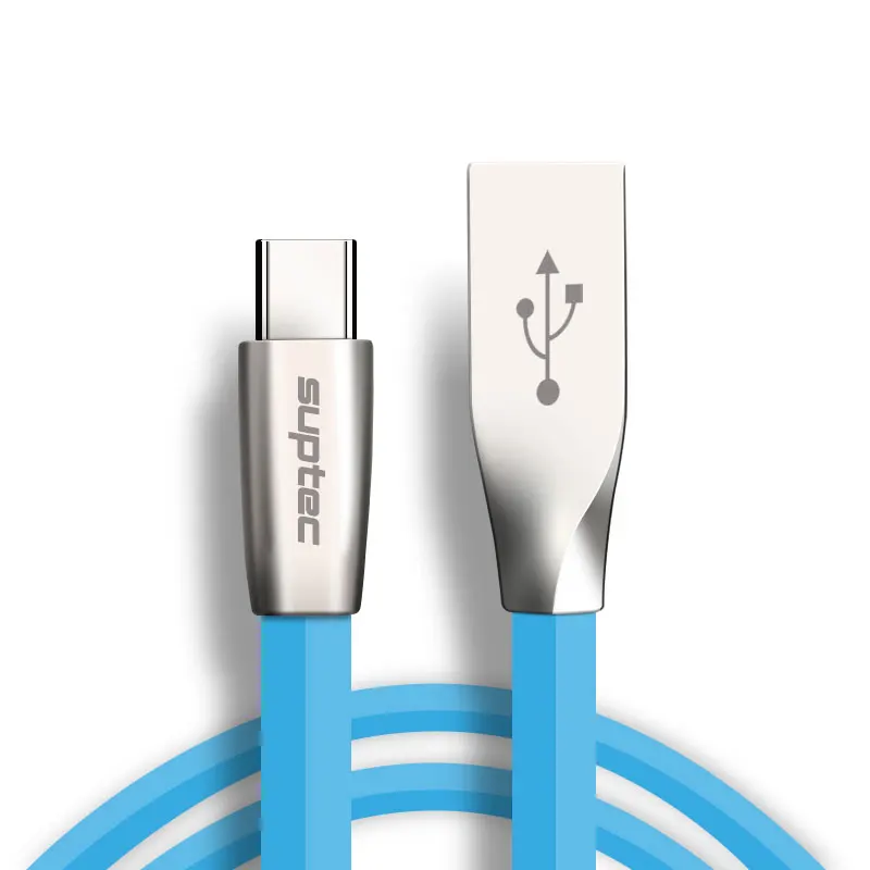 Suptec Тип USB-C кабель USB 3.1 Тип c Зарядное устройство кабель быстрой зарядки шнур Синхронизация данных для Samsung S8 Xiaomi mi5 6 Mi4C Huawei P10 LG - Цвет: Blue