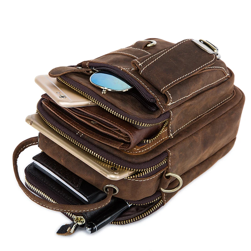 MVA Лидер продаж мужская сумка из натуральной кожи на груди с коровой кожей