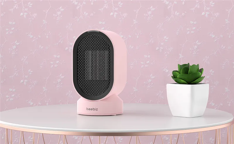 Iseebiz Electric Heaters Fan countertop Mini home room handy Fast Power saving Warmer for Winter PTC Ceramic Heating 600 W