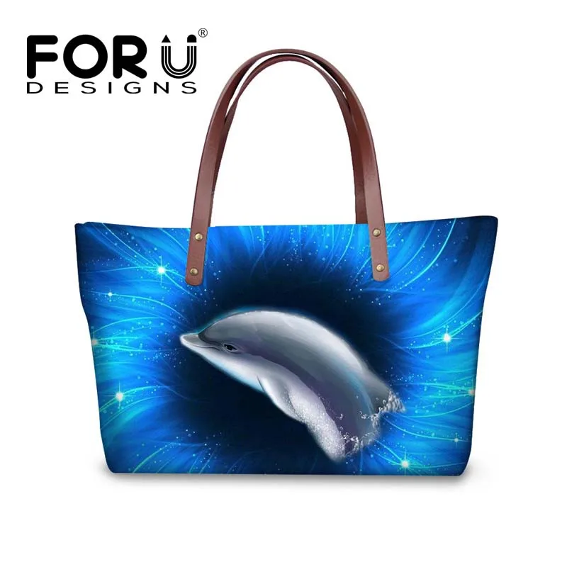 FORUDESIGNS/сумки с принтом дельфина акулы Женские известные бренды Прямая поставка