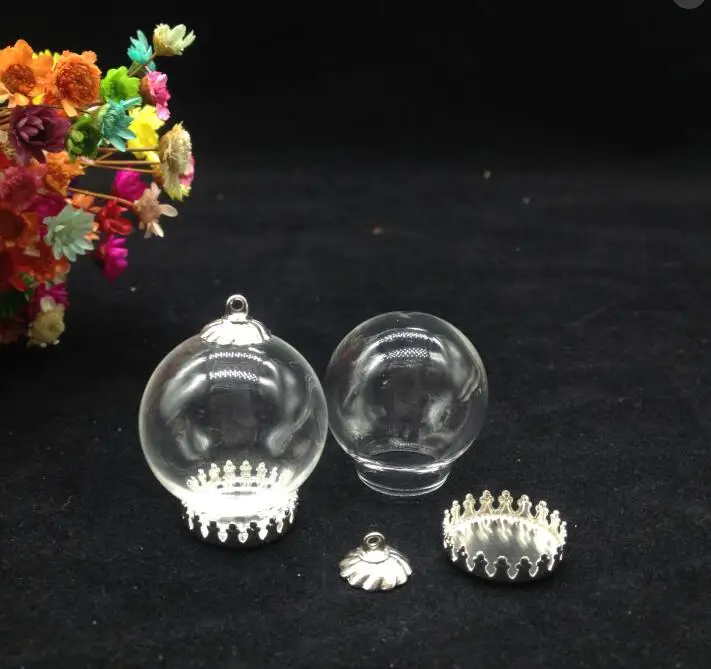 5 шт. стеклянные пузырьки 25*15 мм с металлической крышкой и ожерелье 70 см |