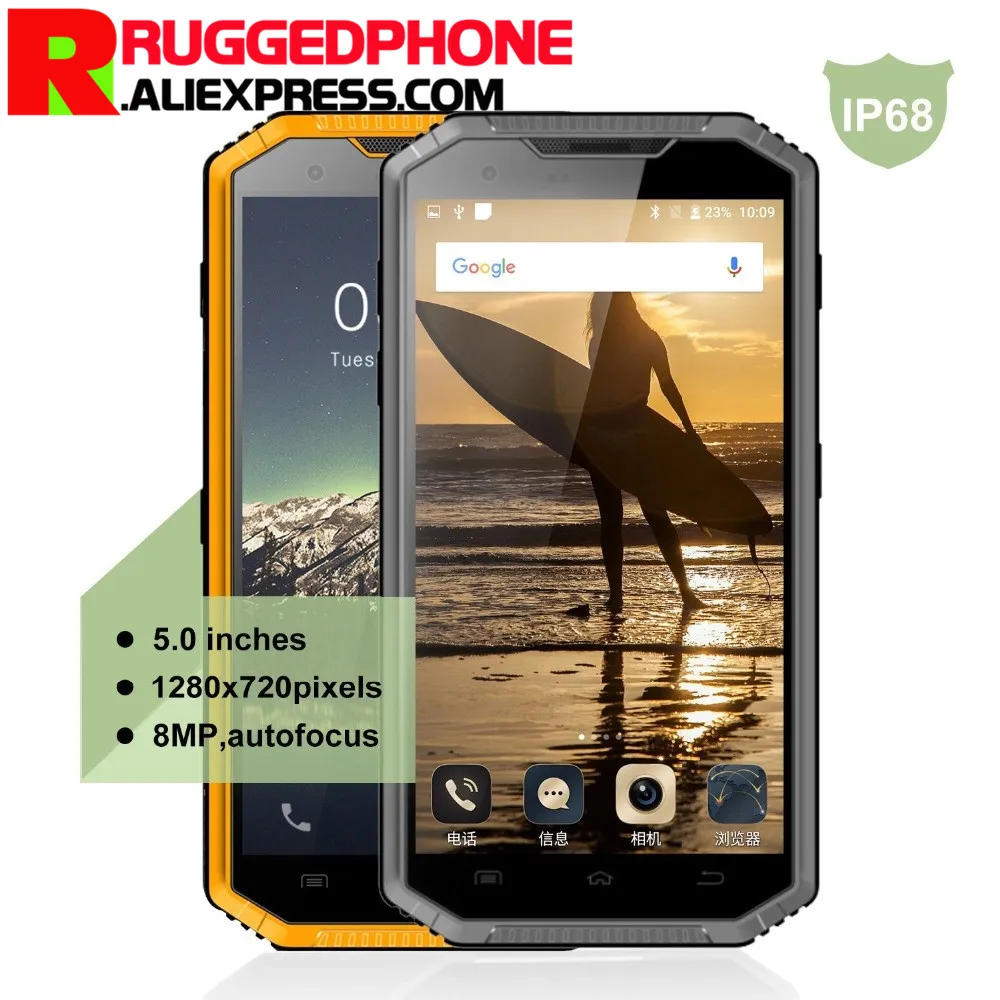EL W7 4G мобильный телефон 5," HD Touch разблокированный 16 Гб rom 1 Гб ram Водонепроницаемый Телефон IP68 флагманский прочный смартфон Android