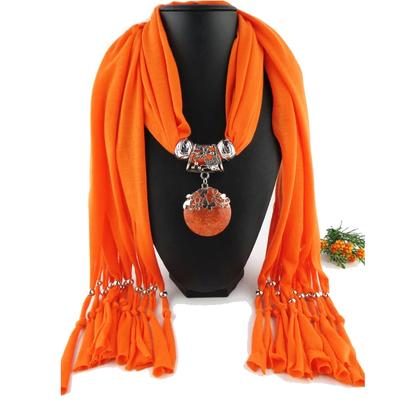 Женский шарф подвеска RUNMEIFA модный дизайнерский с кулоном|scarf jewelry|popular scarfbrand design