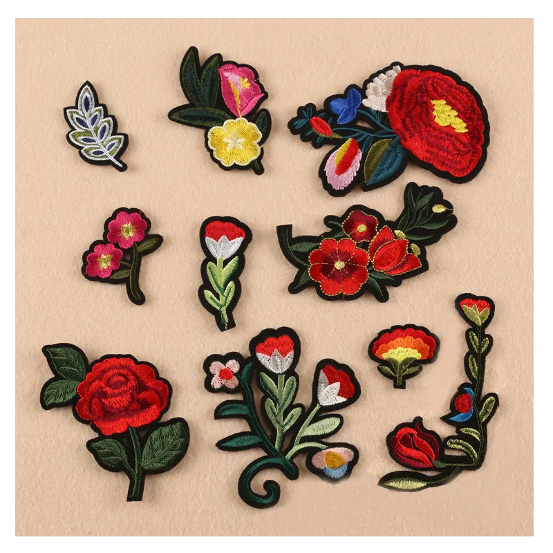2017 горячие цветы патчи железа на или пришить Ткань стикер для одежды значок