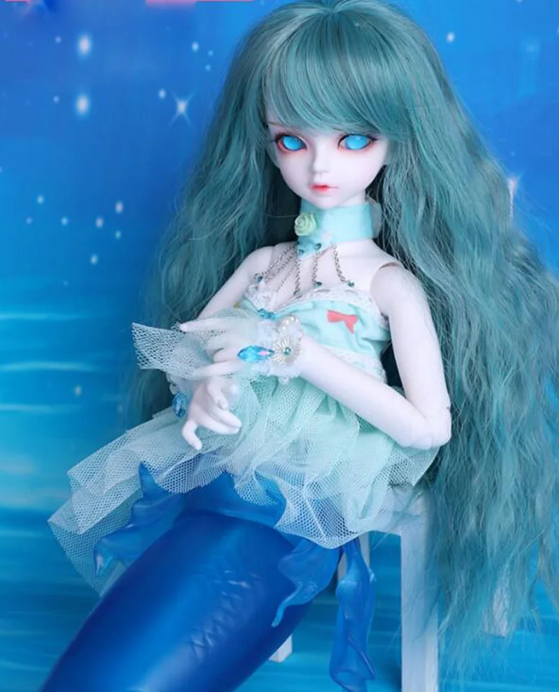 Кукла 1/4 BJD SD модная симпатичная Rico Fish Mermaid шарнирная Reborn Model кукла с глазами для