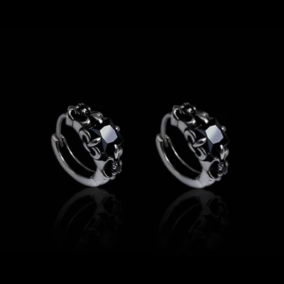 Чистый 925 пробы Серебряные серьги модные панк Jewelry серьги стержня для Для мужчин и Для женщин специальный подарок 1256 - Цвет камня: A pair