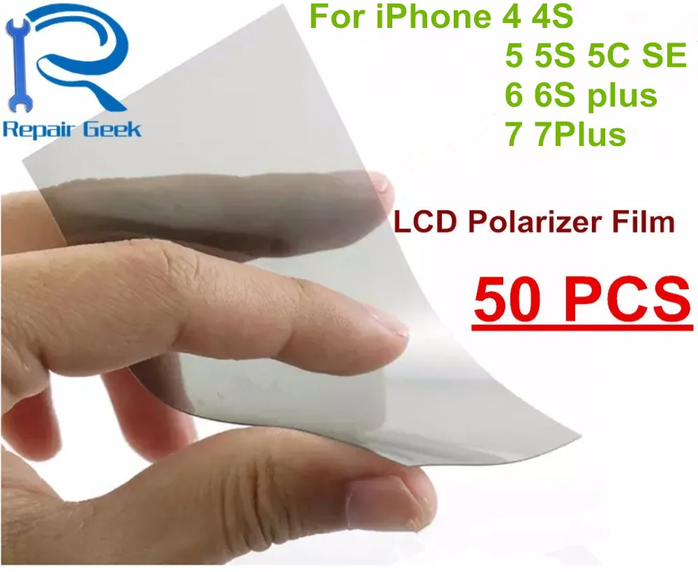 

50 шт./лот оригинальный ЖК-поляризатор поляризационная пленка для iPhone 8 4 5 5S 5C 6 6S 7 plus ЖК-фильтр поляризационный