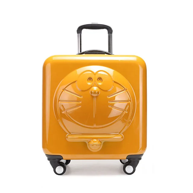 Новые детские Doraemon мультфильм багаж 3D машина кошка багаж ролики чемодан на колесиках