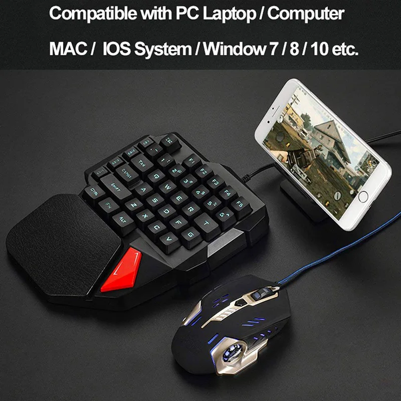 38 клавиш Одиночная игровая клавиатура 23*17 см Проводная 3 вида цветов со