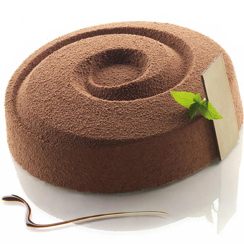 VOGVIGO антипригарным круглый спираль мусс торта прессформы шоколада Fondant (сахарная)