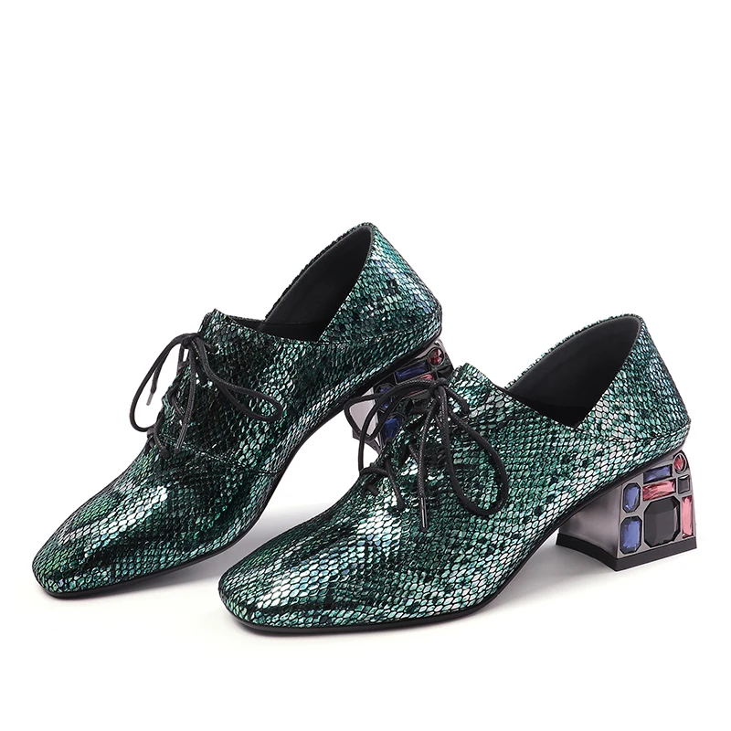 Женские туфли-лодочки на высоком каблуке ISNOM разноцветные туфли из овечьей кожи